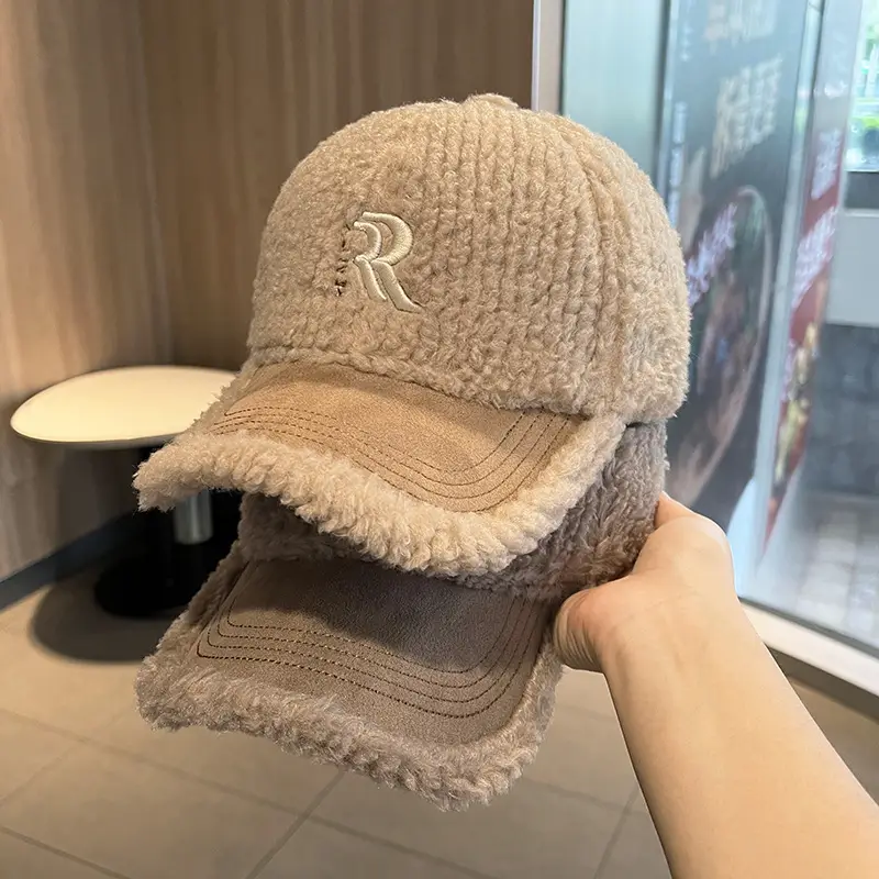 White Embroidered Wool Cap for Women Winter Warm Face-Slimming Hat - Image 7