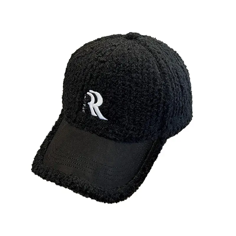 White Embroidered Wool Cap for Women Winter Warm Face-Slimming Hat - Image 9