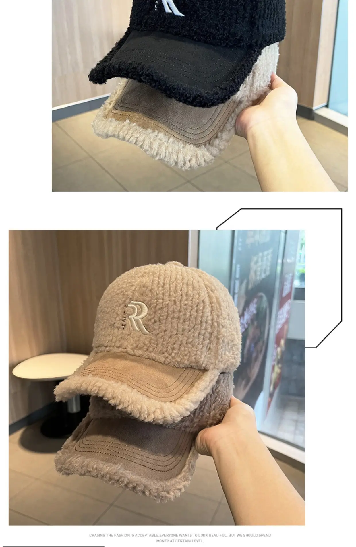 White Embroidered Wool Cap for Women Winter Warm Face-Slimming Hat — feature 2