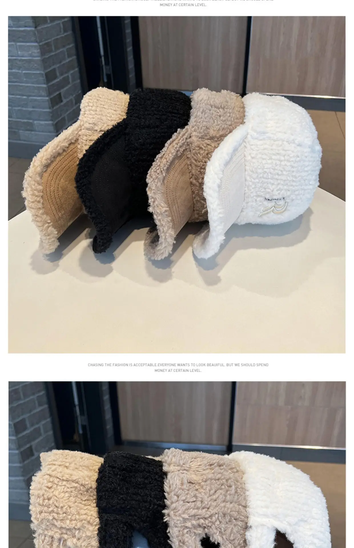 White Embroidered Wool Cap for Women Winter Warm Face-Slimming Hat — feature 9