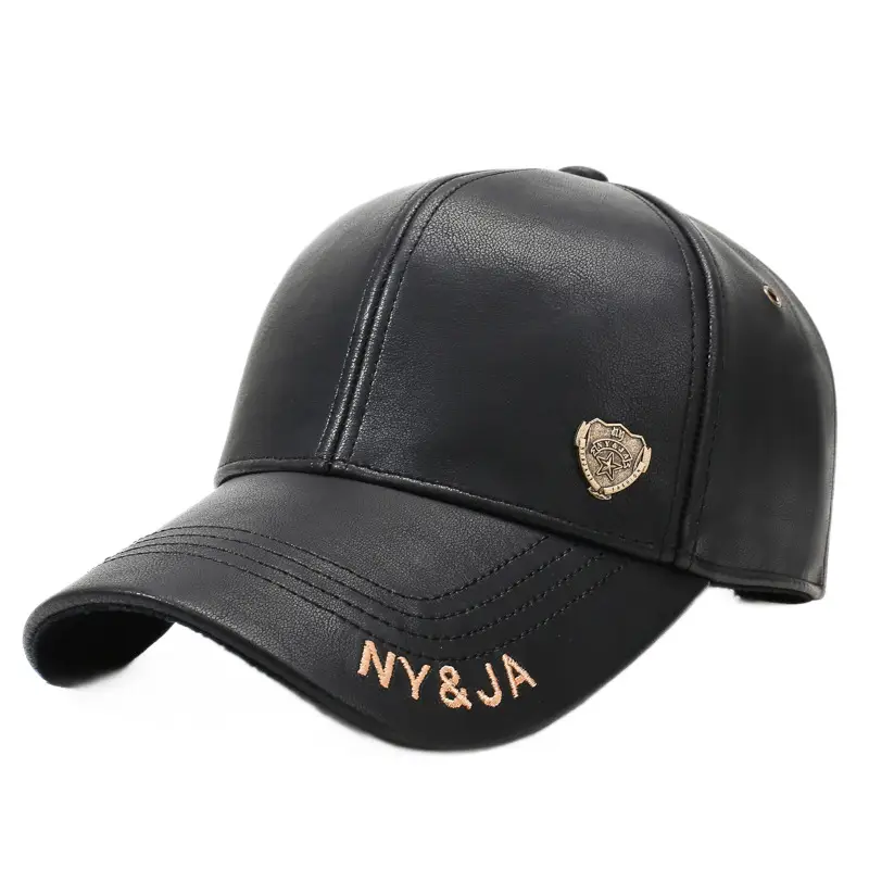 Men's Fleece Lined Baseball Cap with Leather Duckbill - Image 7
