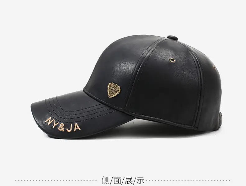 Men's Fleece Lined Baseball Cap with Leather Duckbill — feature 10