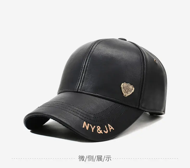 Men's Fleece Lined Baseball Cap with Leather Duckbill — feature 9