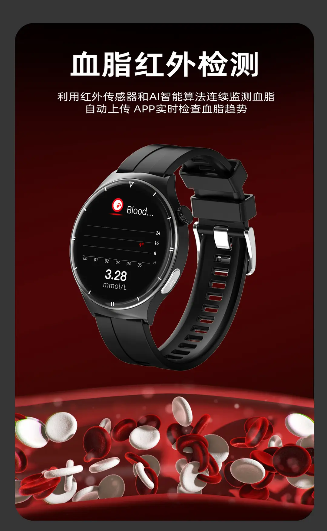 Cross-Border Health Non-Invasive Blood Glucose Measurement Watch Blood Pressure Uric Acid Blood Lipids Nfc Offline Payment Huaqiangbei Smart Watch — feature 5