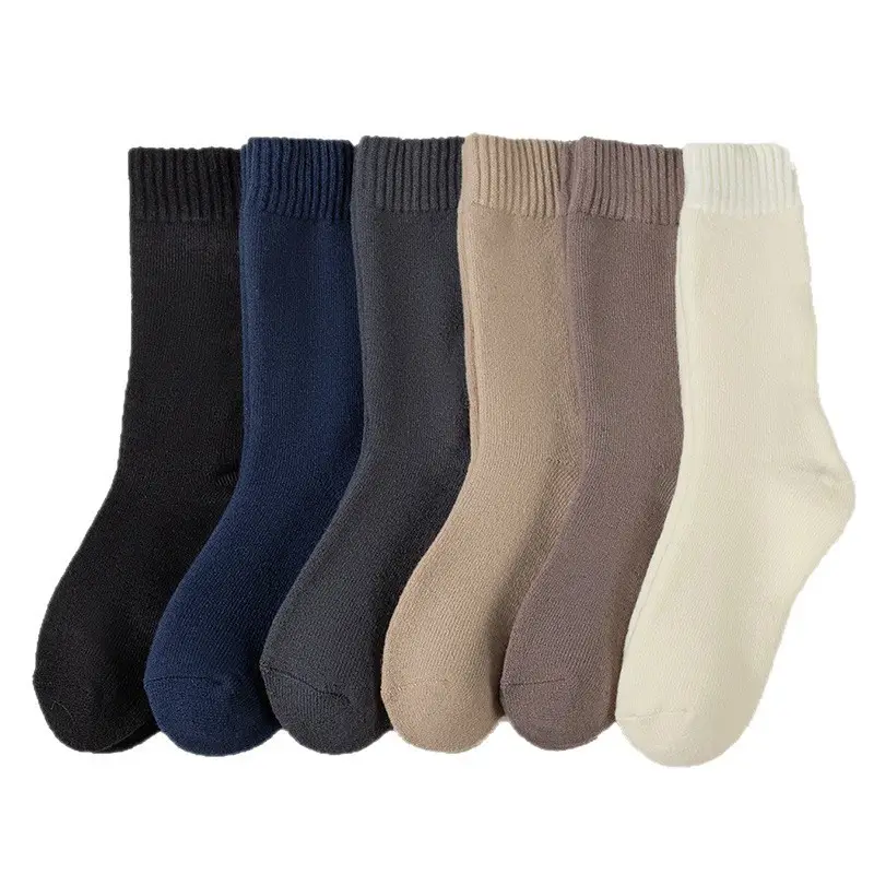 Winter Extra Thick Terry Socks for Men, Super Thick Fleece-Lined Mid-Calf Socks, Autumn and Winter Cold-Resistant Warm Terry Socks from Zhuji Factory