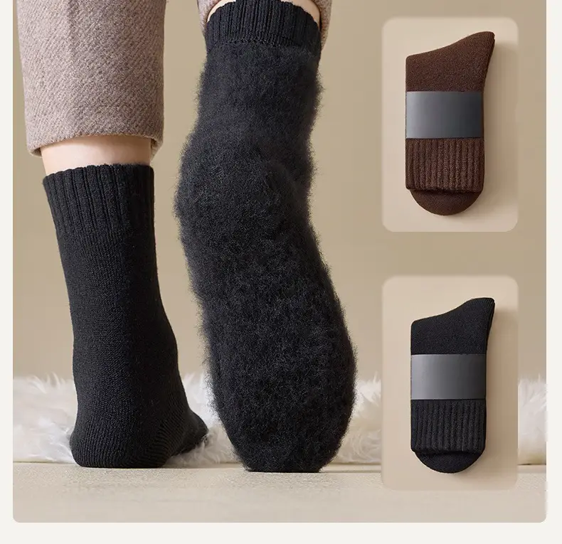 Winter Extra Thick Terry Socks for Men, Super Thick Fleece-Lined Mid-Calf Socks, Autumn and Winter Cold-Resistant Warm Terry Socks from Zhuji Factory — feature 20