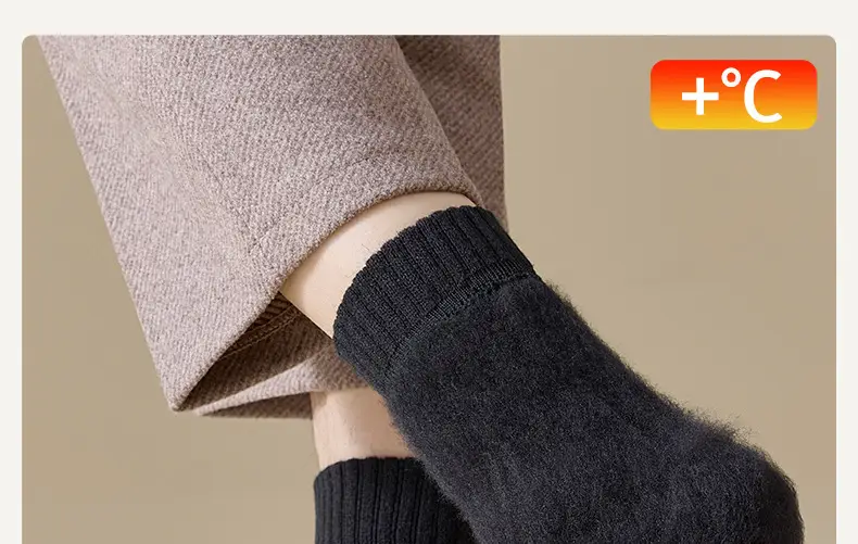Winter Extra Thick Terry Socks for Men, Super Thick Fleece-Lined Mid-Calf Socks, Autumn and Winter Cold-Resistant Warm Terry Socks from Zhuji Factory — feature 2