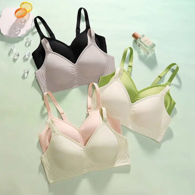 Hot Special Price Summer Seamless Nude Underwear Women's Jelly Soft Support Adjustable Wire-Free Super Soft Thin Bra