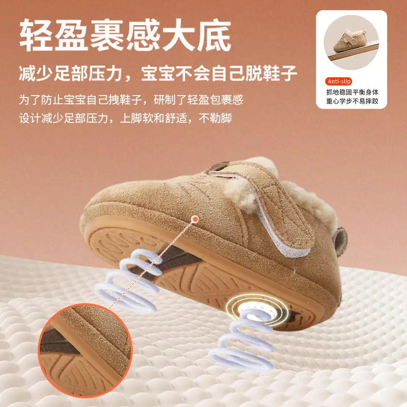 Winter Baby Shoes for Women 0-6-12 Months Soft Sole Fleece-Lined Toddler Shoes