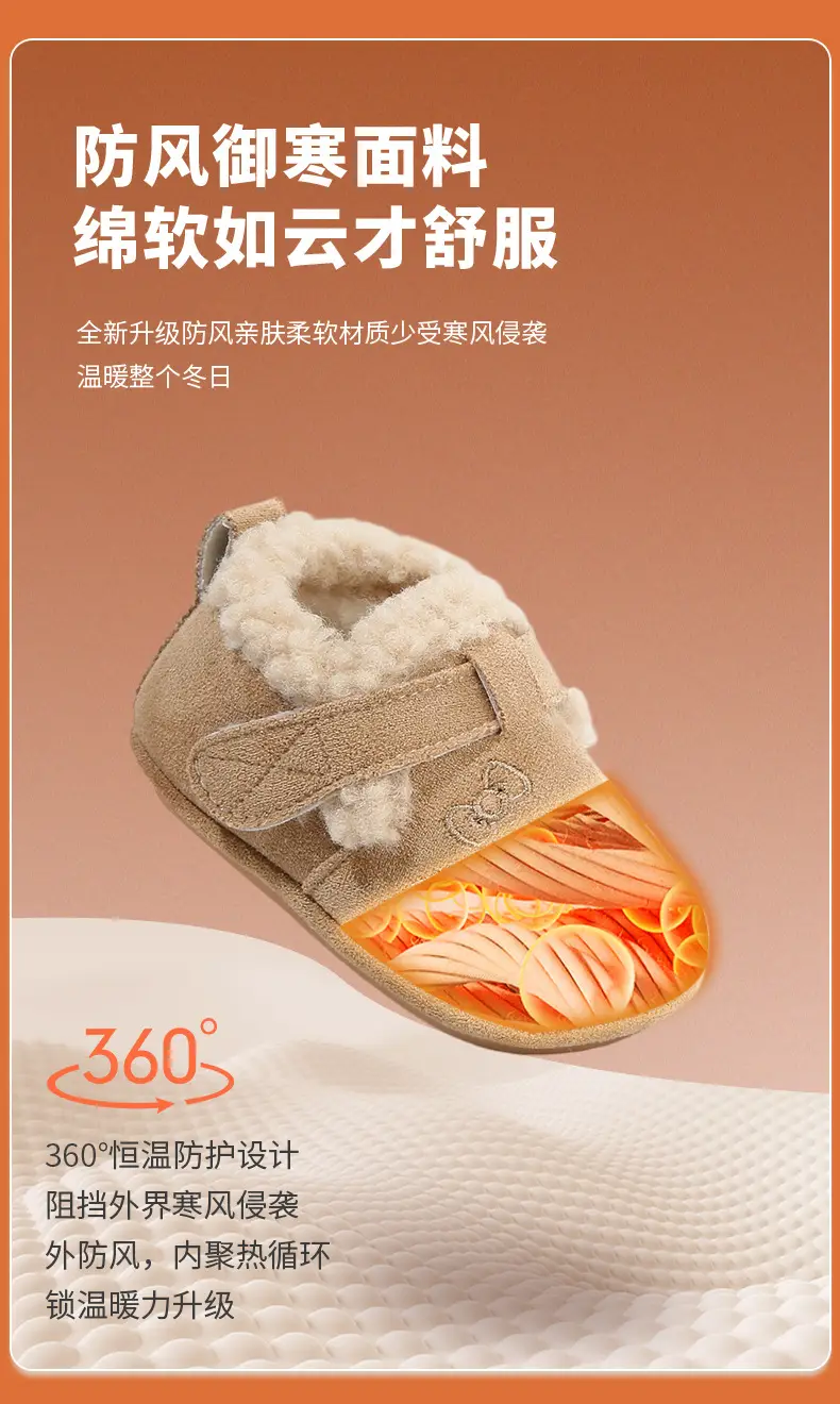 Winter Baby Shoes for Women 0-6-12 Months Soft Sole Fleece-Lined Toddler Shoes — feature 16
