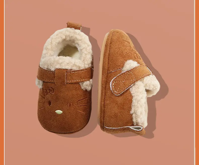 Winter Baby Shoes for Women 0-6-12 Months Soft Sole Fleece-Lined Toddler Shoes — feature 28