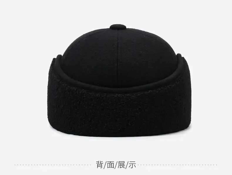 Aoteng Woolen Baseball Cap Black Fleece Lined — feature 11