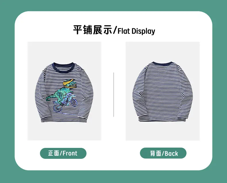 25Yr Old Boys Striped T-Shirt Navy Blue Round Neck — feature 4