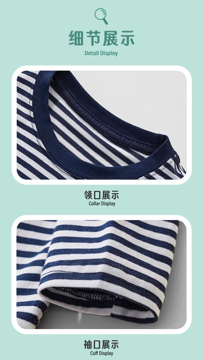 25Yr Old Boys Striped T-Shirt Navy Blue Round Neck — feature 7