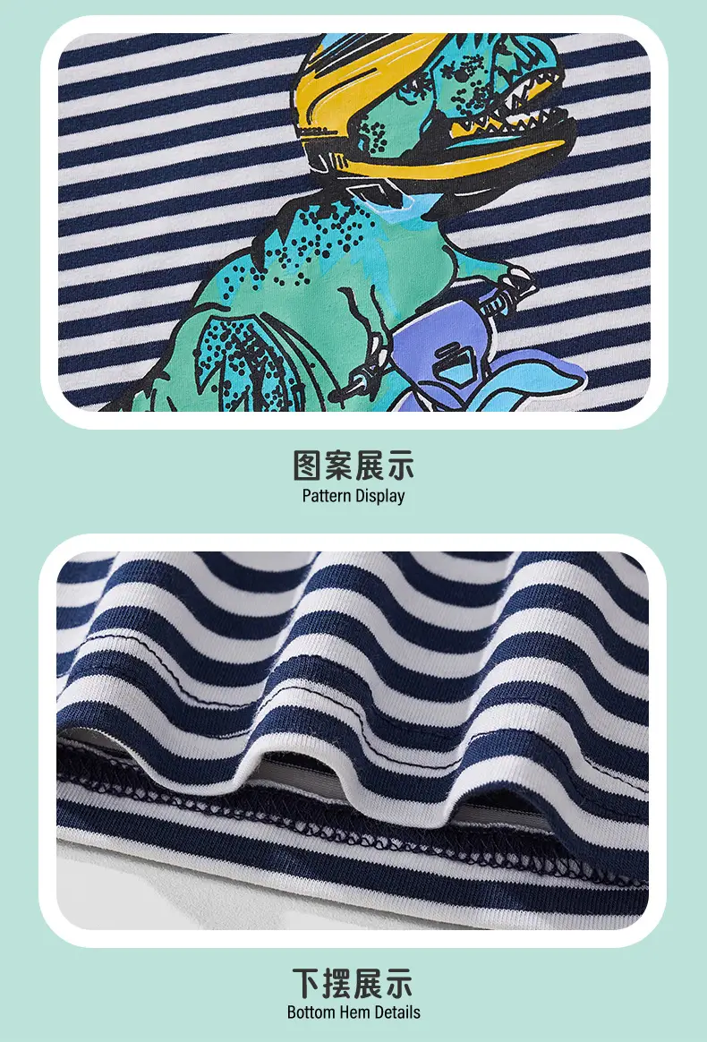 25Yr Old Boys Striped T-Shirt Navy Blue Round Neck — feature 8