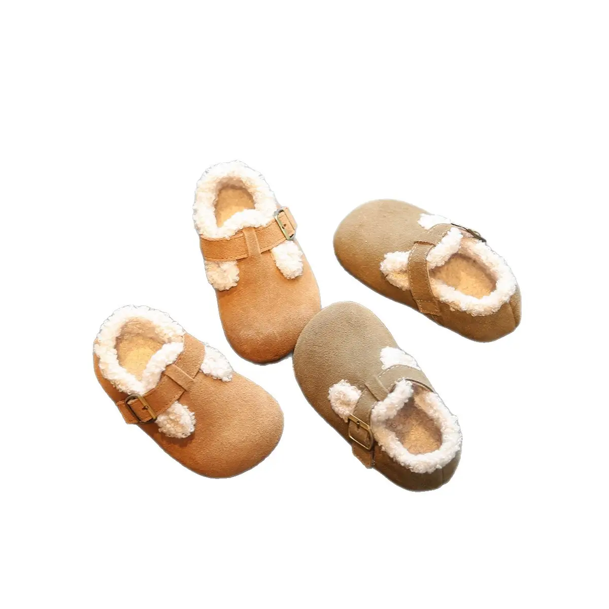 Baby Girl Fleece Lined Birkenstock Shoes Brown