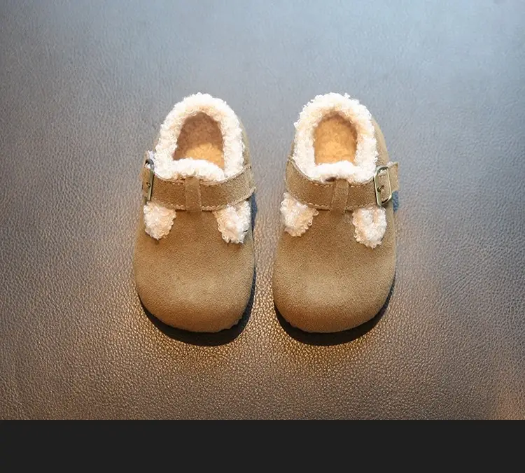 Baby Girl Fleece Lined Birkenstock Shoes Brown — feature 12