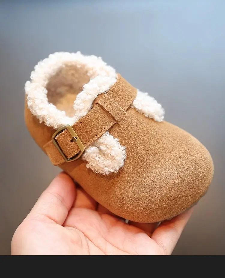 Baby Girl Fleece Lined Birkenstock Shoes Brown — feature 14