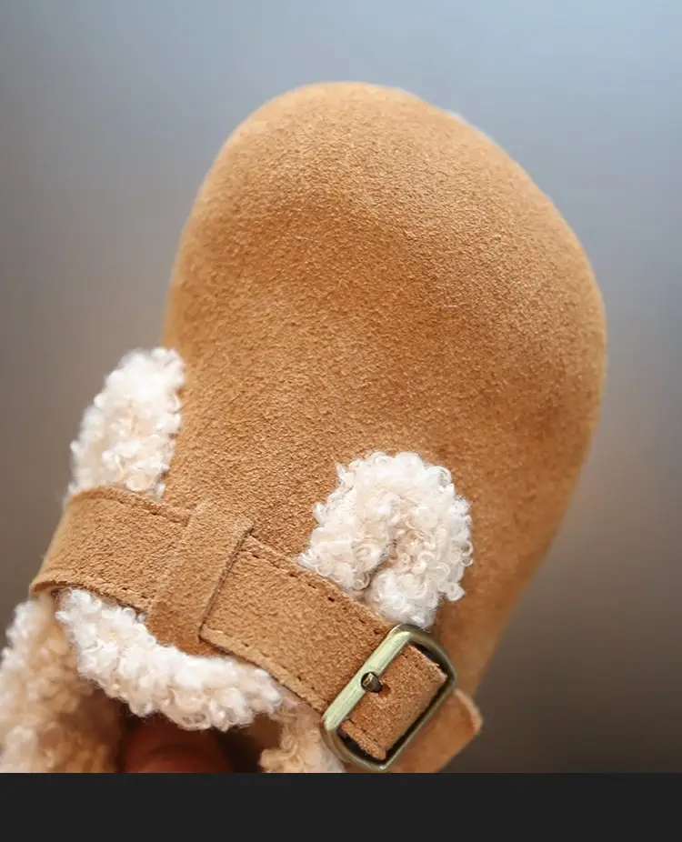 Baby Girl Fleece Lined Birkenstock Shoes Brown — feature 15