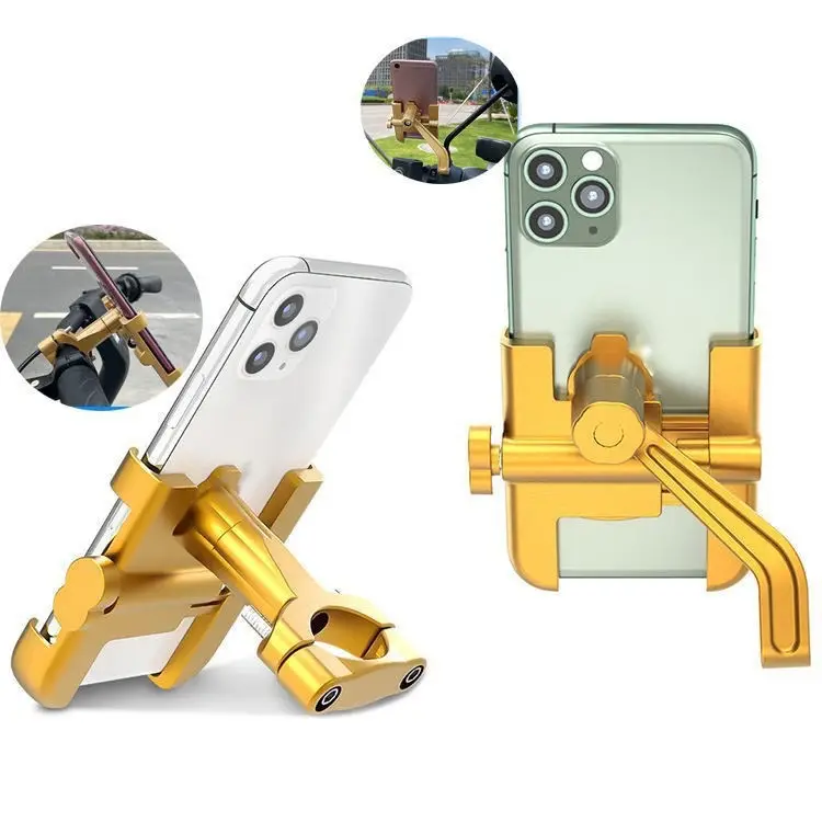 Aluminum Alloy Bicycle Mobile Phone Holder Motorcycle Navigation Road Mountain Riding Electric Vehicle Takeaway Mobile Phone Holder