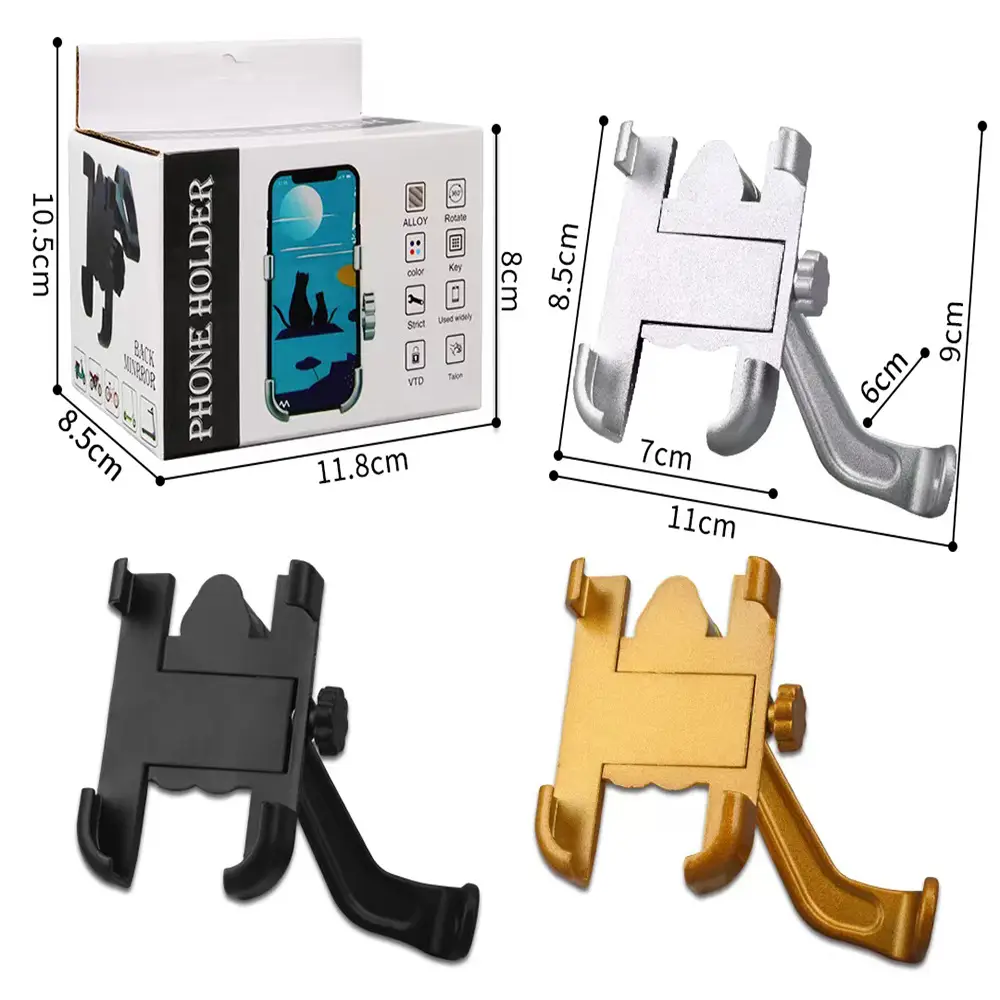 Aluminum Alloy Bicycle Mobile Phone Holder Motorcycle Navigation Road Mountain Riding Electric Vehicle Takeaway Mobile Phone Holder
