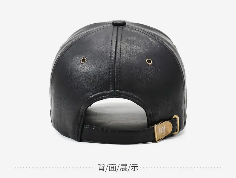 Men's Fleece Lined Baseball Cap with Leather Duckbill — feature 11