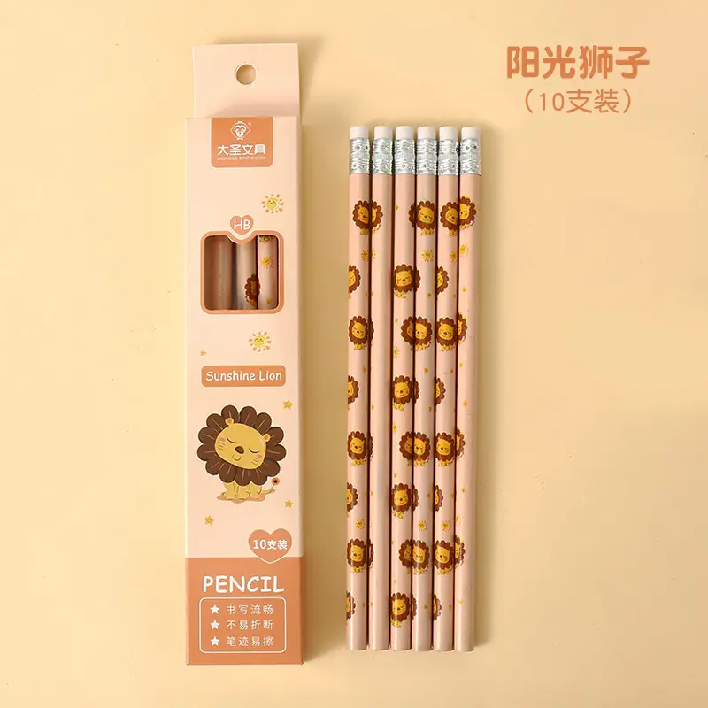 Dasheng Cartoon Boxed Pencils 10 Pieces Cute Pencils for Primary School Students Drawing Hb with Eraser Head Student Stationery Batch — feature 8