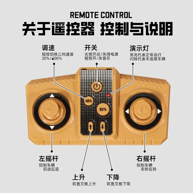 Mini Remote Control Forklift Crane Alloy 1:64 Wireless Bluetooth Engineering Vehicle Toy with Lifting Function Ai Toy