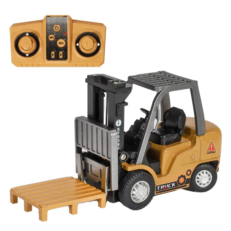 Mini Remote Control Forklift Crane Alloy 1:64 Wireless Bluetooth Engineering Vehicle Toy with Lifting Function Ai Toy