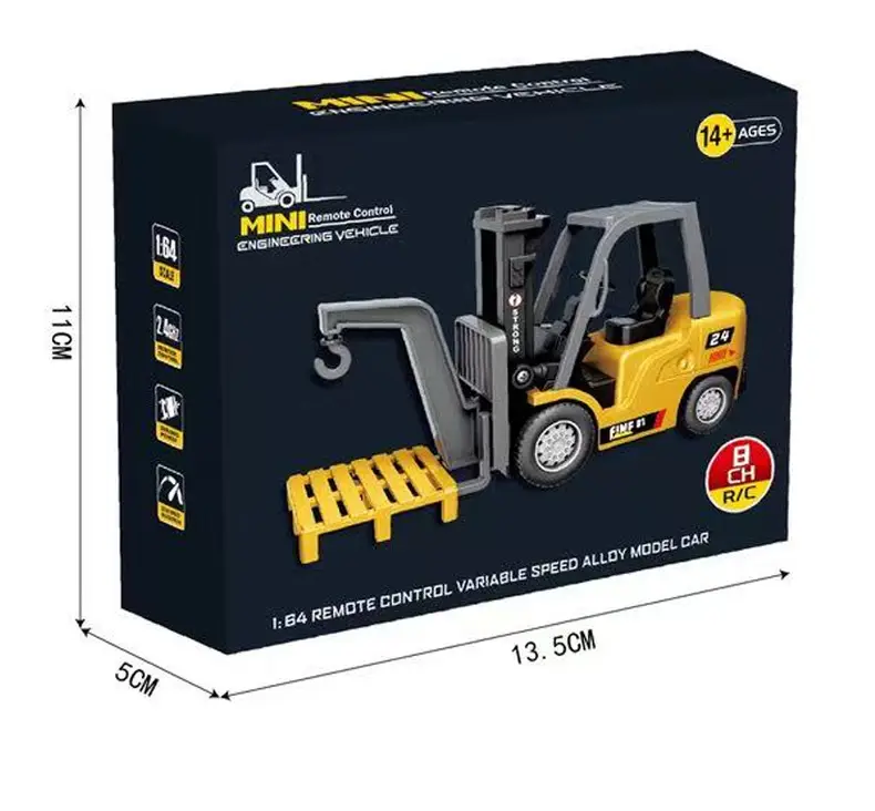 Mini Remote Control Forklift Crane Alloy 1:64 Wireless Bluetooth Engineering Vehicle Toy with Lifting Function Ai Toy — feature 12