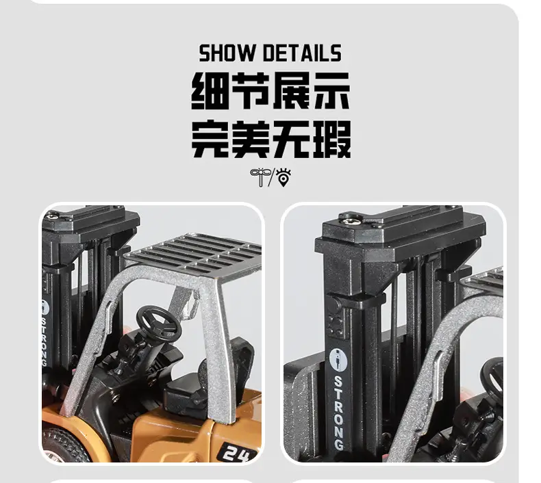 Mini Remote Control Forklift Crane Alloy 1:64 Wireless Bluetooth Engineering Vehicle Toy with Lifting Function Ai Toy — feature 7