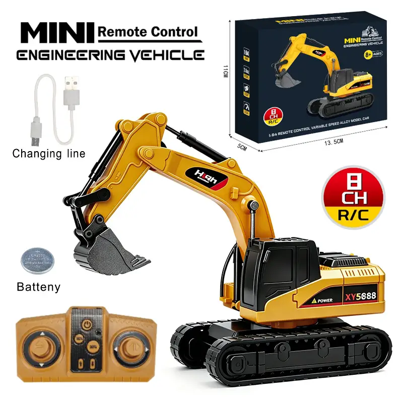 Mini Remote Control Forklift Crane Alloy 1:64 Wireless Bluetooth Engineering Vehicle Toy with Lifting Function Ai Toy