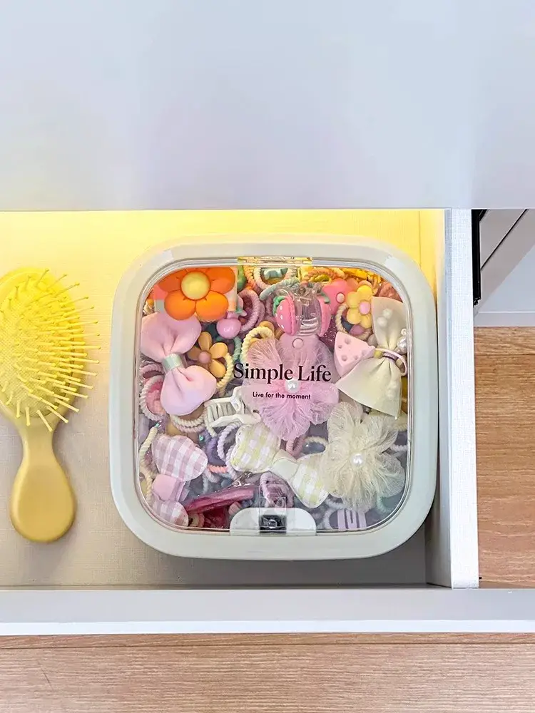 Children's Hair Accessories Storage Box Little Girl's Hair Rope Rubber Band Jewelry Box Hairpin Hairpin Headwear Large Capacity Jewelry Box — feature 10