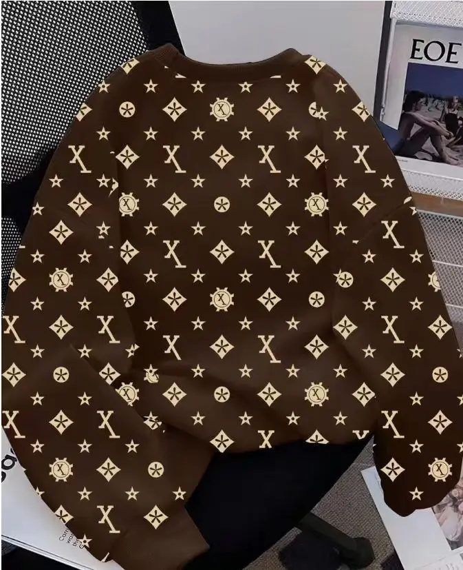 Women Crossbody Sweatshirt Black Printed Loose Fit — feature 17