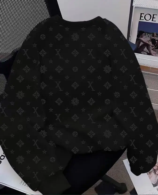 Women Crossbody Sweatshirt Black Printed Loose Fit — feature 5