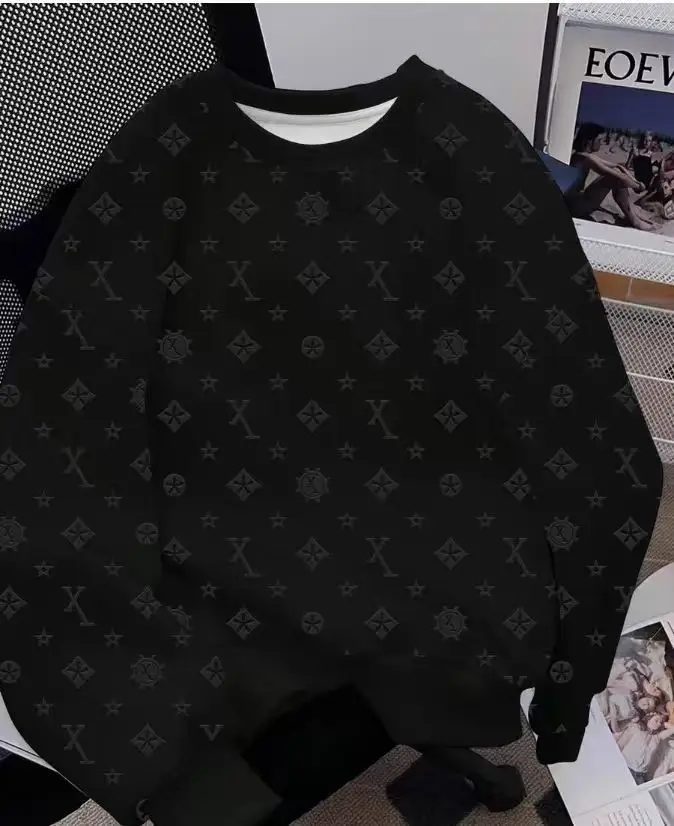 Women Crossbody Sweatshirt Black Printed Loose Fit