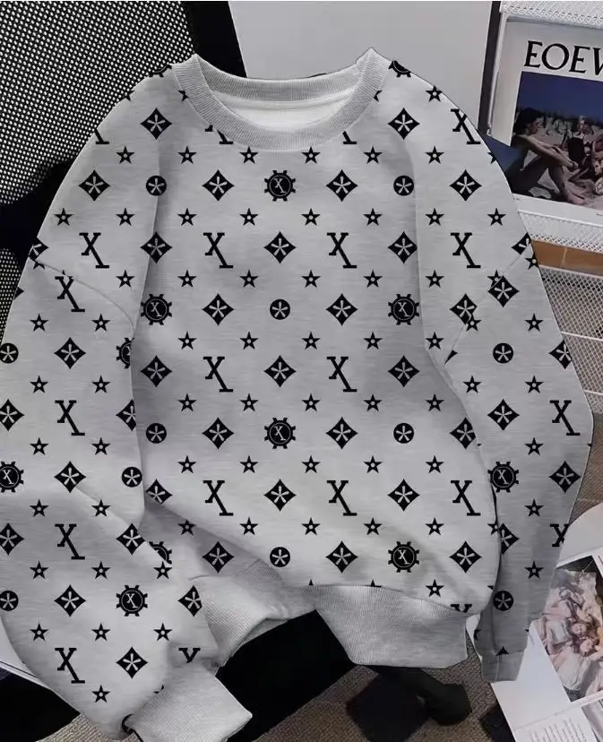 Women Crossbody Sweatshirt Black Printed Loose Fit