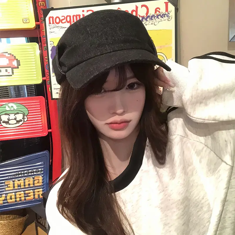 Women British Retro Hat Baseball Cap Small Face Look Large Head - Image 6