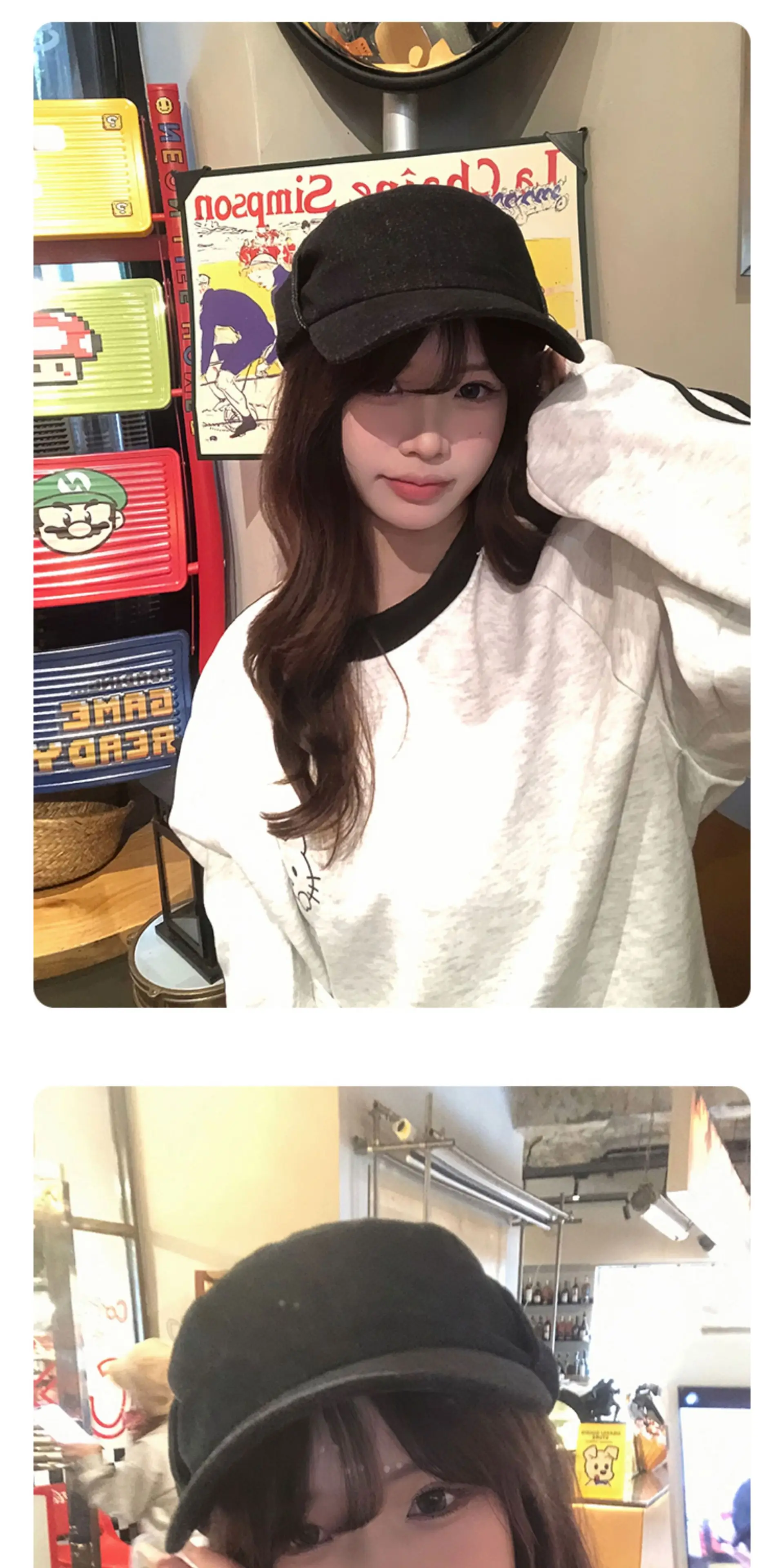 Women British Retro Hat Baseball Cap Small Face Look Large Head — feature 12