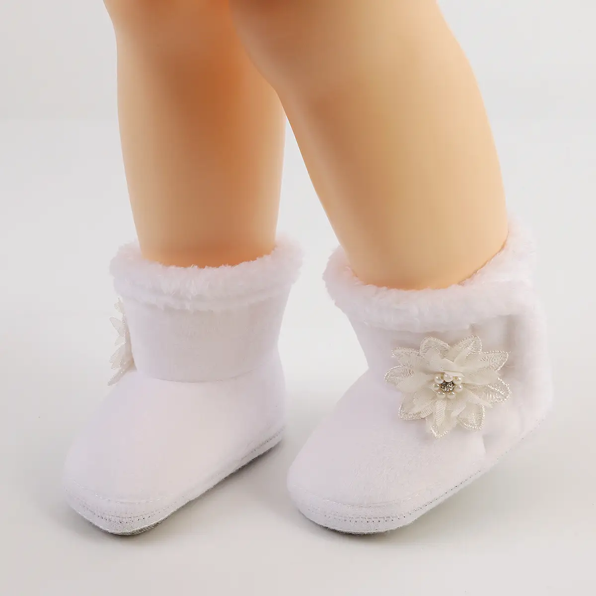 Red Woolen Toddler Boots with Flower Decor — feature 13