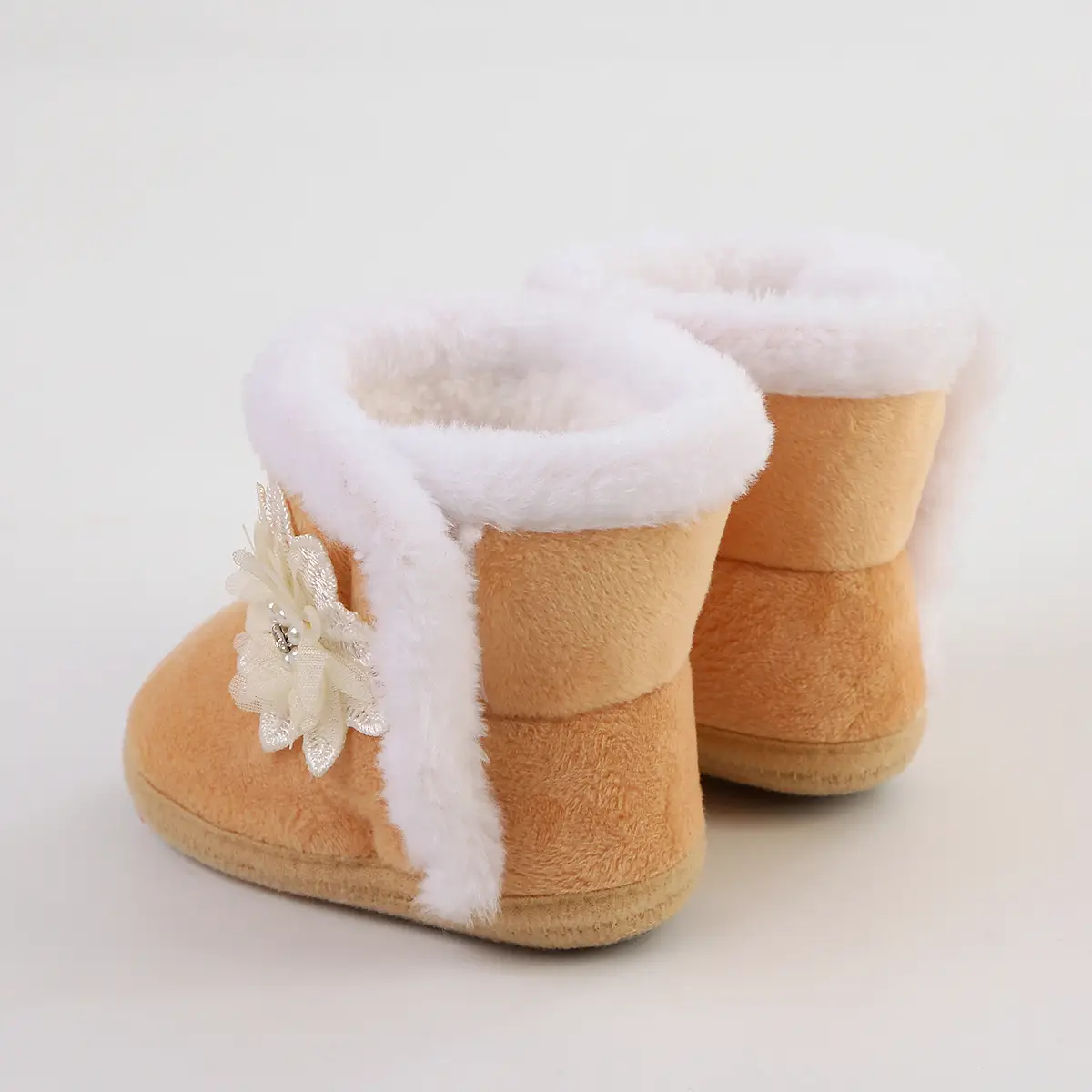 Red Woolen Toddler Boots with Flower Decor — feature 20
