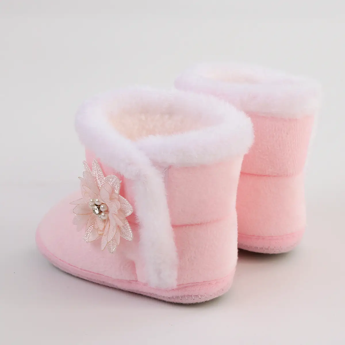 Red Woolen Toddler Boots with Flower Decor — feature 23