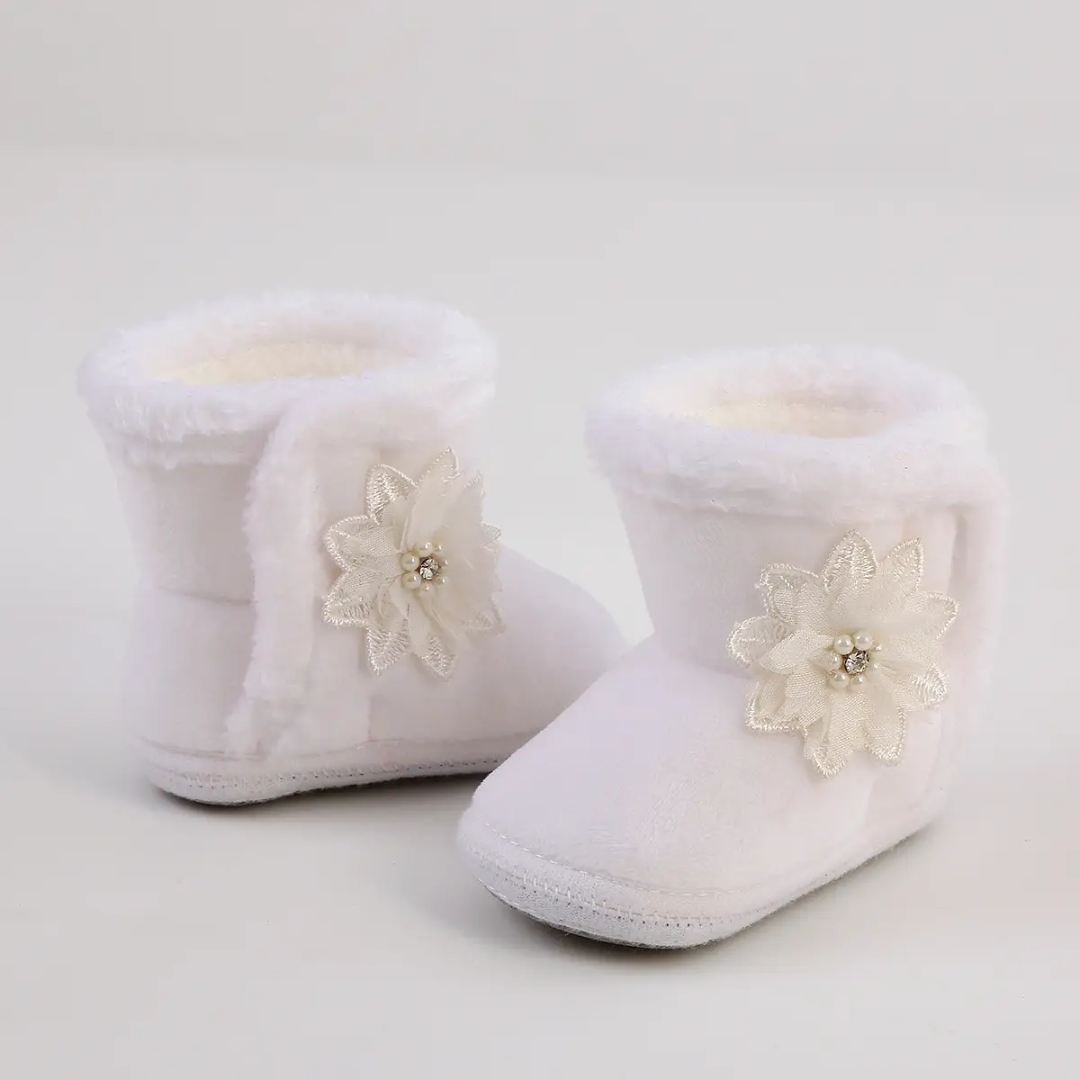 Red Woolen Toddler Boots with Flower Decor — feature 28