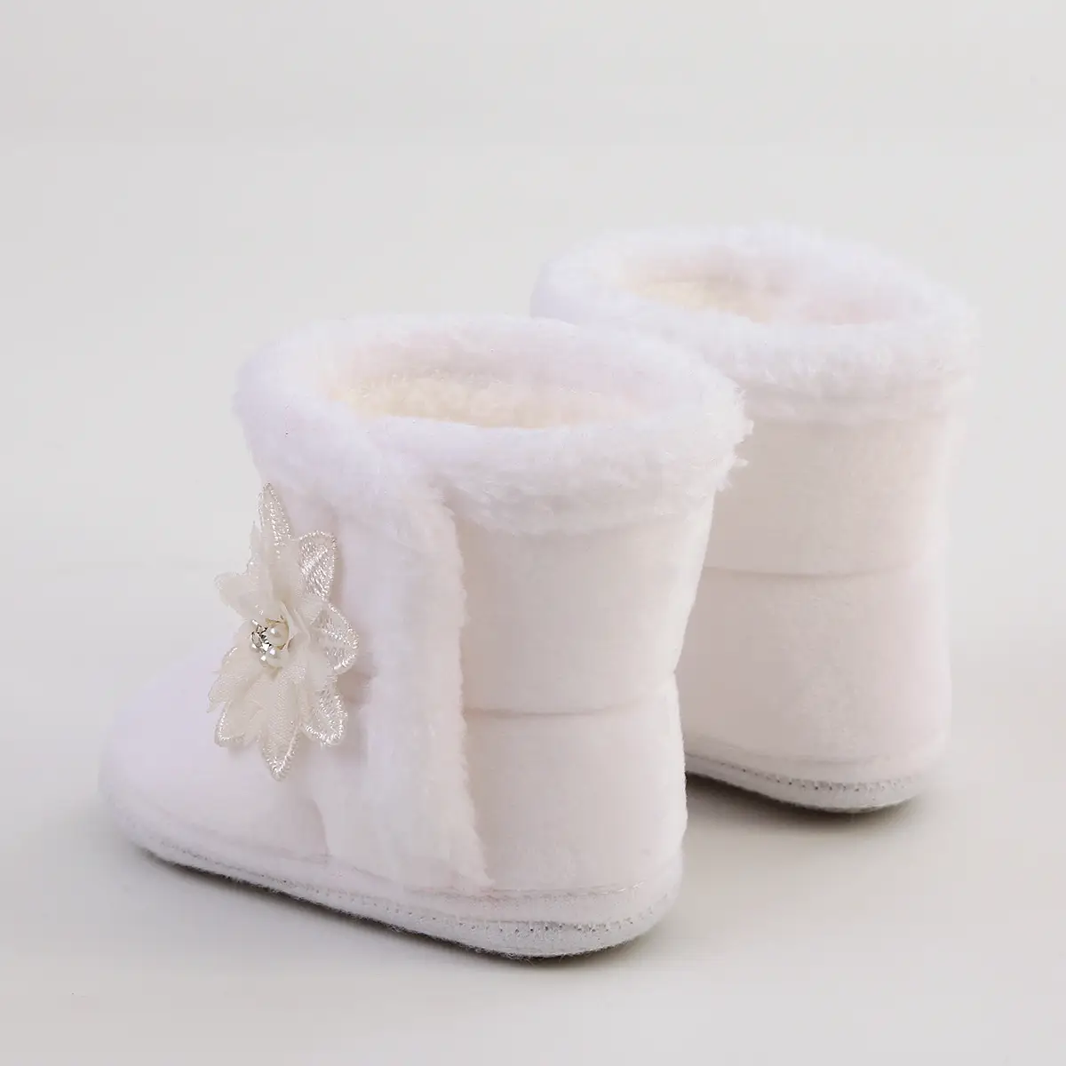Red Woolen Toddler Boots with Flower Decor — feature 30
