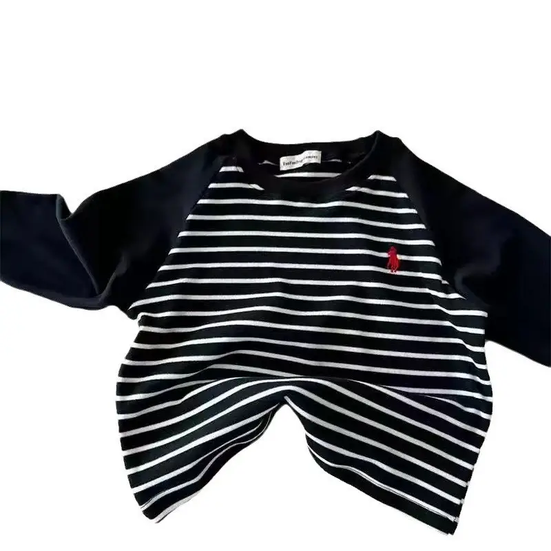 Children's Australian Velvet Long Sleeve Striped T-Shirt Set