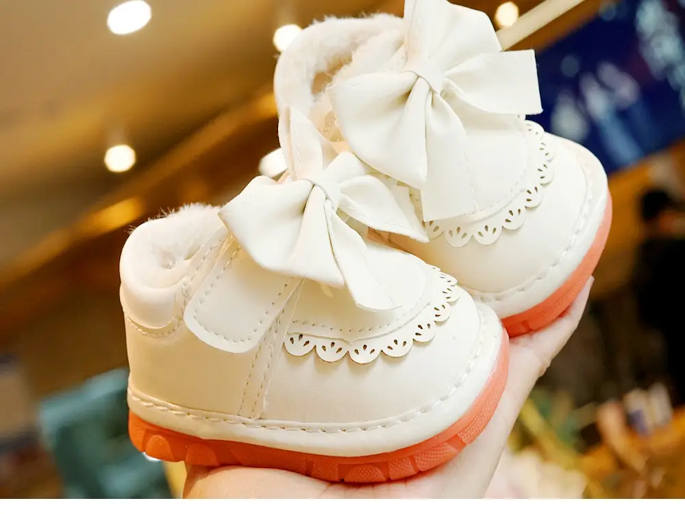 Winter Fleece Toddler Shoes Cream Orange 1-2Y — feature 4