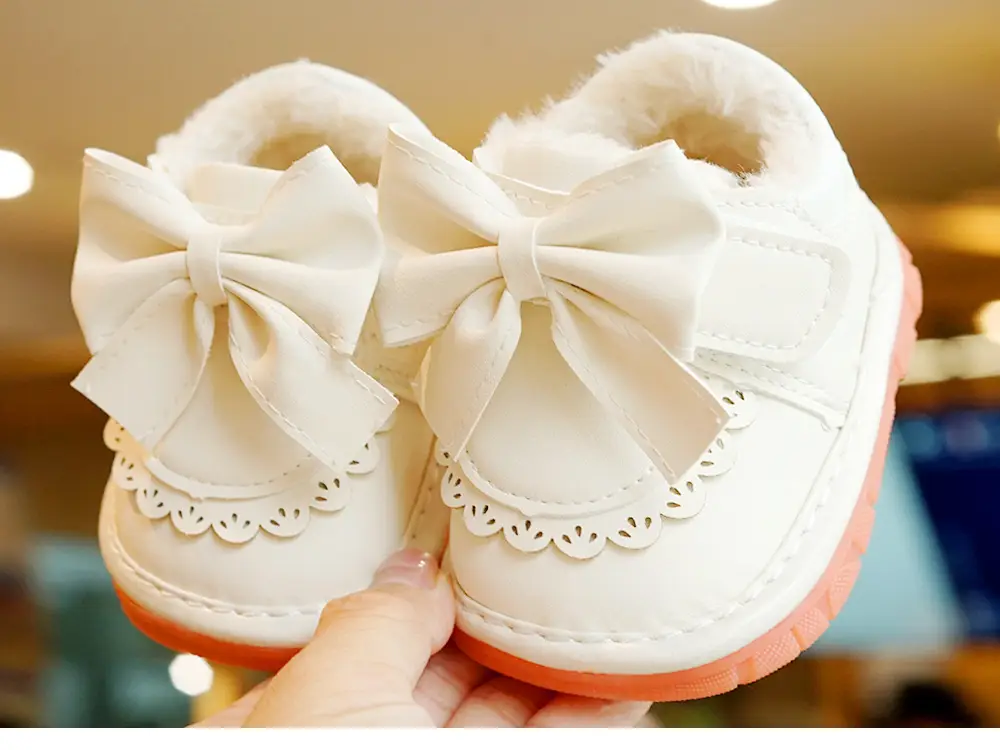 Winter Fleece Toddler Shoes Cream Orange 1-2Y — feature 6