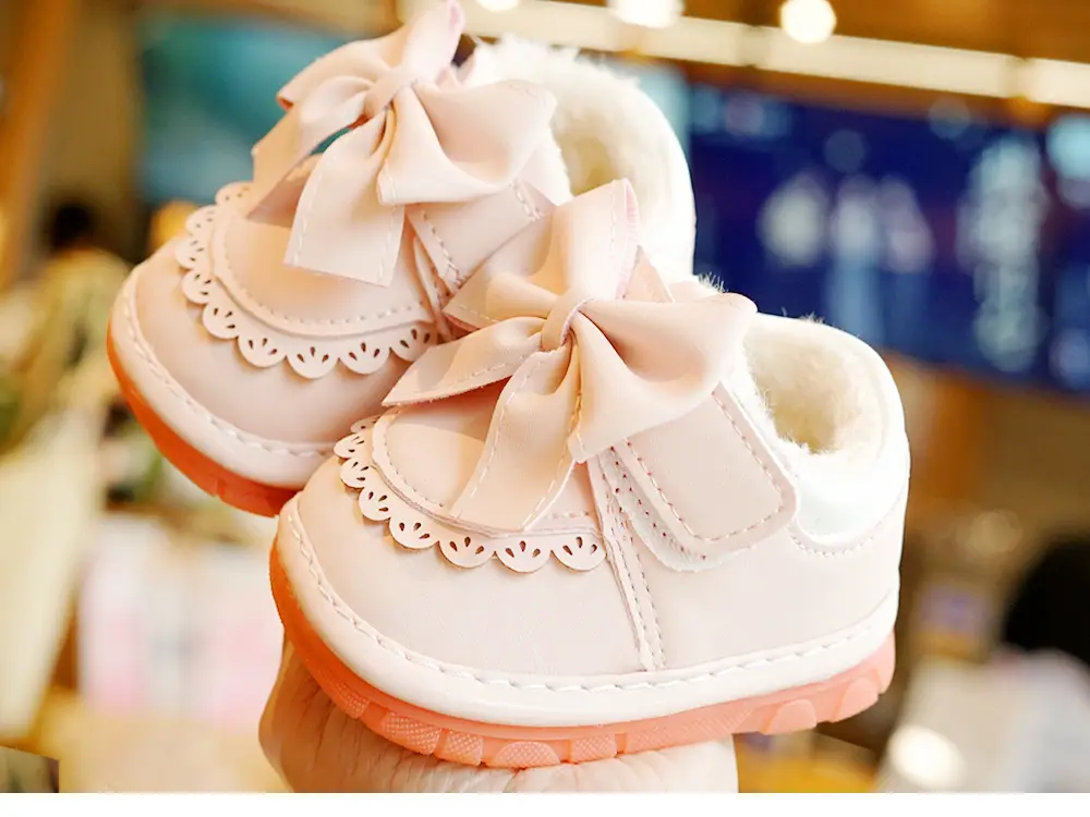 Winter Fleece Toddler Shoes Cream Orange 1-2Y — feature 8
