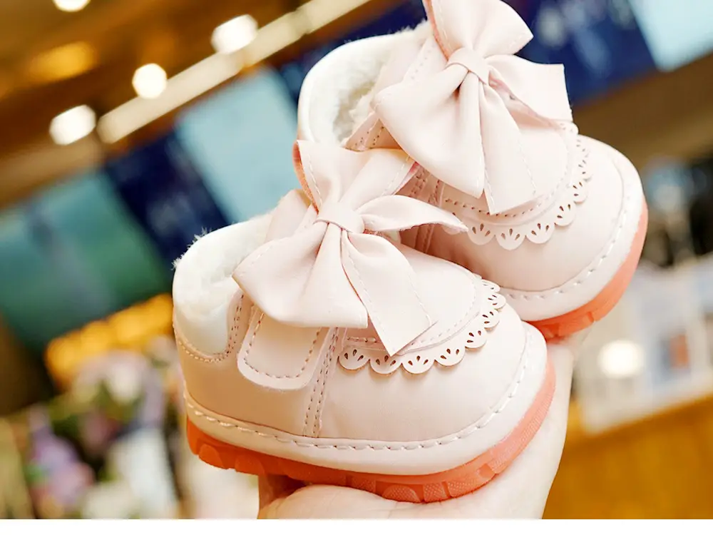 Winter Fleece Toddler Shoes Cream Orange 1-2Y — feature 9