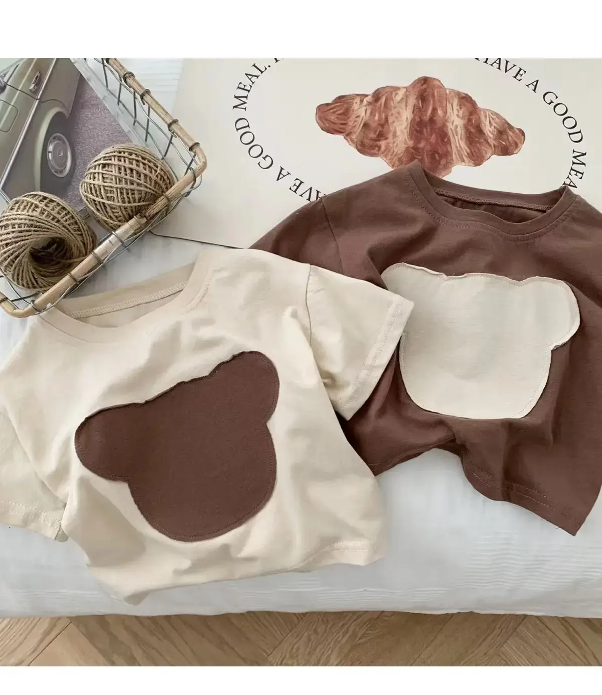 Brown Heart Print Kids T-Shirt Half Sleeve Summer Casual — feature 10